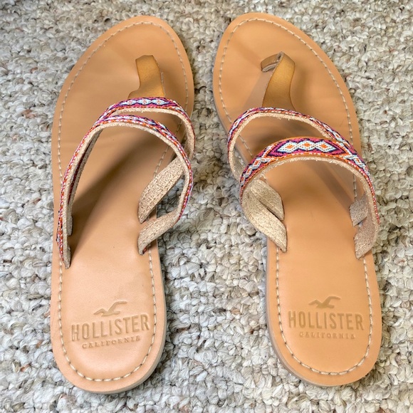 Hollister Faux Leather Embroidered Sandal - Picture 2 of 4